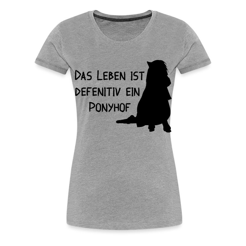 Frauen Premium T-Shirt Ponyhof - Grau meliert