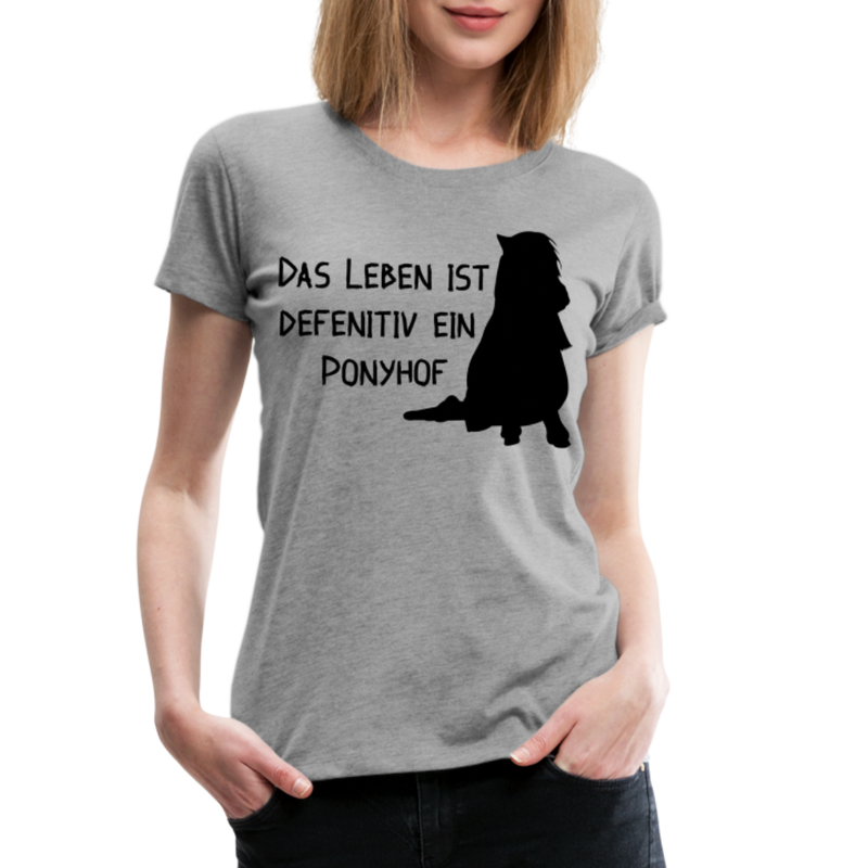 Frauen Premium T-Shirt Ponyhof - Grau meliert