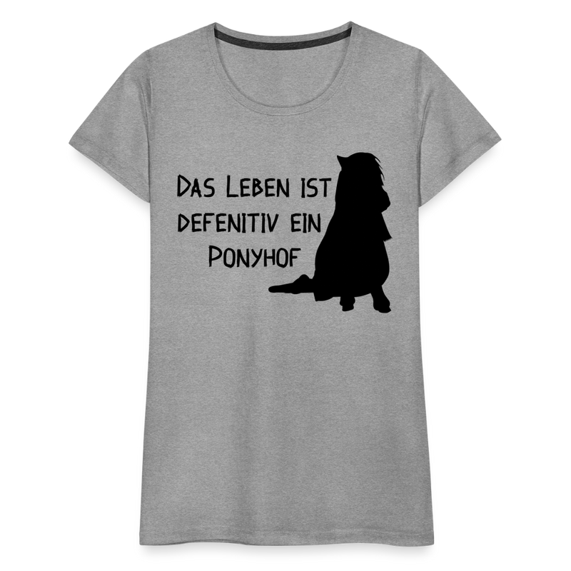 Frauen Premium T-Shirt Ponyhof - Grau meliert