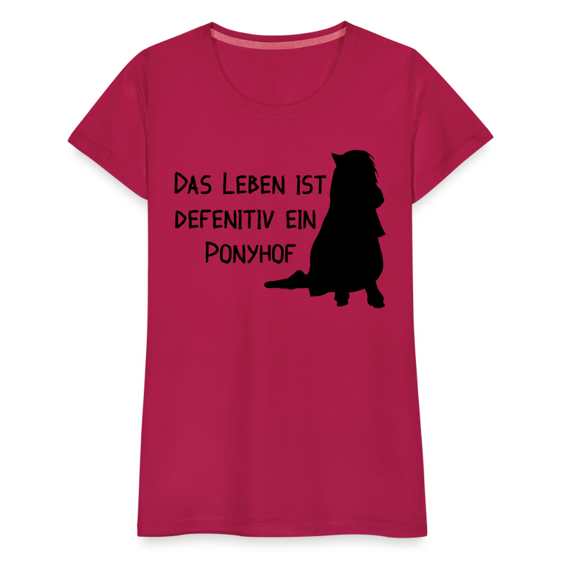 Frauen Premium T-Shirt Ponyhof - dunkles Pink