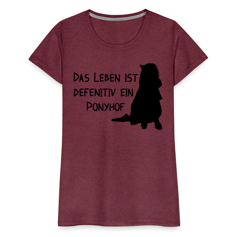 Frauen Premium T-Shirt Ponyhof - Bordeauxrot meliert