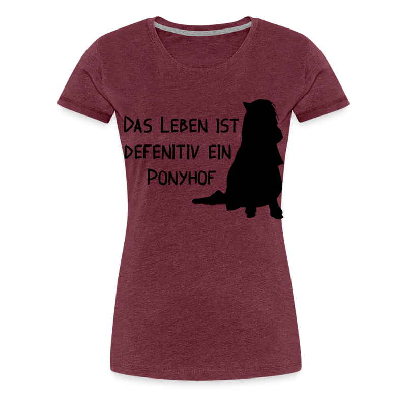 Frauen Premium T-Shirt Ponyhof - Bordeauxrot meliert