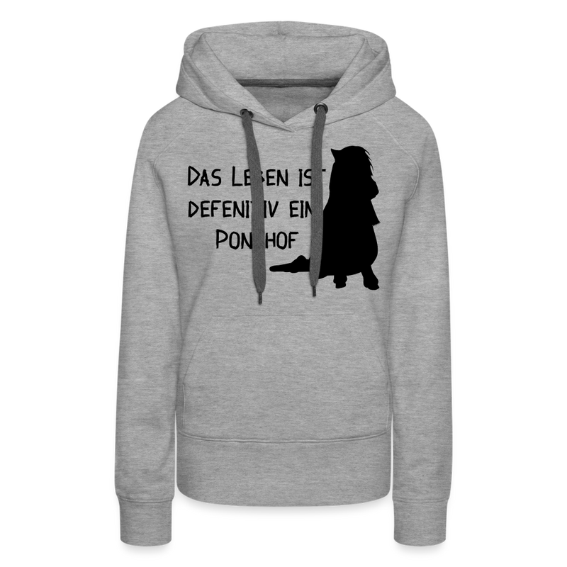 Frauen Premium Hoodie Ponyhof - Grau meliert