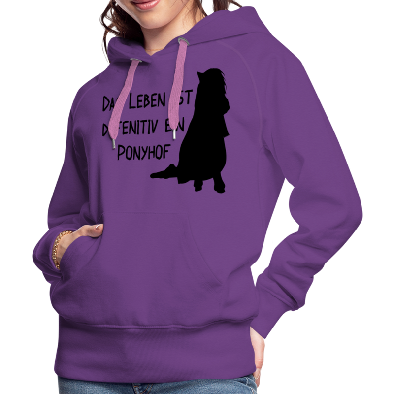 Frauen Premium Hoodie Ponyhof - Purple