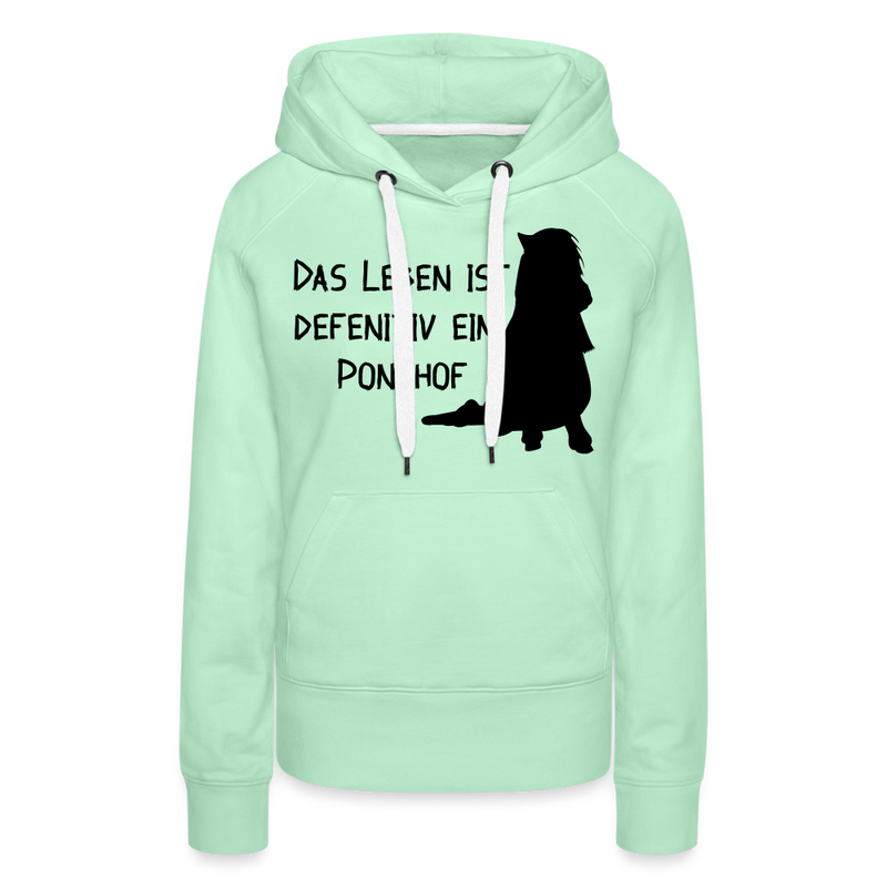 Frauen Premium Hoodie Ponyhof - helles Mintgrün