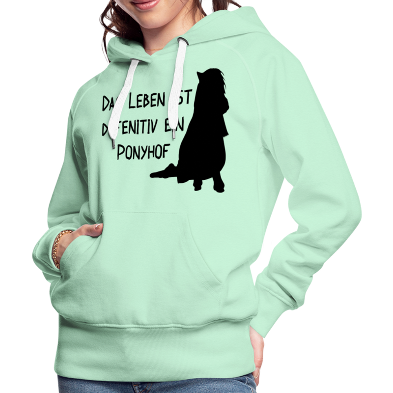 Frauen Premium Hoodie Ponyhof - helles Mintgrün