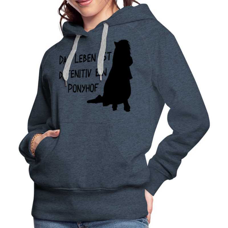 Frauen Premium Hoodie Ponyhof - Jeansblau