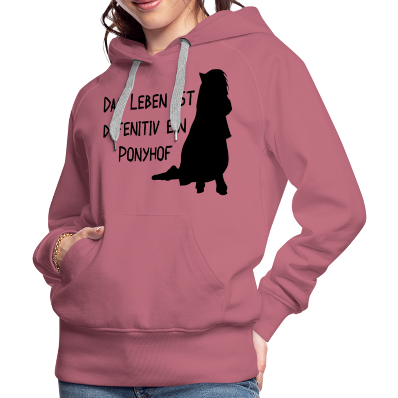 Frauen Premium Hoodie Ponyhof - Malve